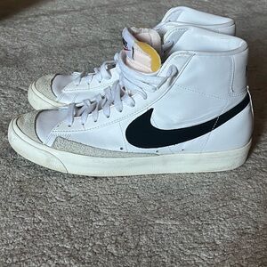 Nike White and Black High-Top Sneakers